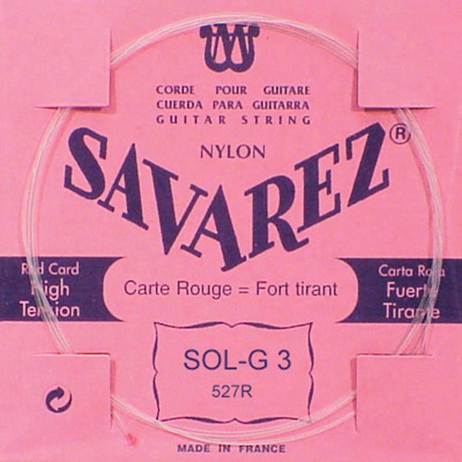 Savarez 527-R 3rd G - Corda singola per chitarra classica, tensione alta