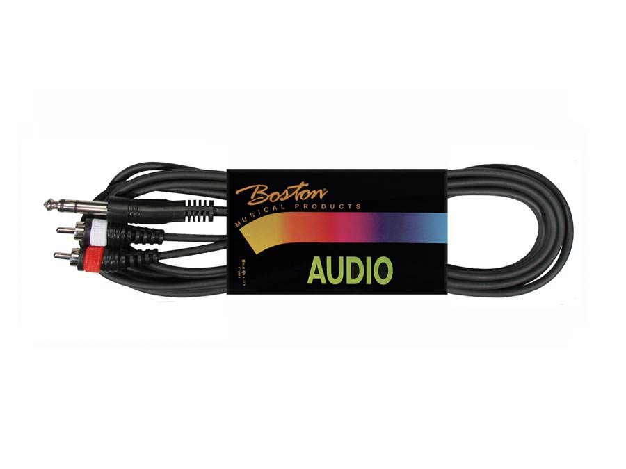 Boston BSG-300-1.5 Cavo audio, 2x RCA M - 1x jack M stereo 6.3mm, 1,50m, nero