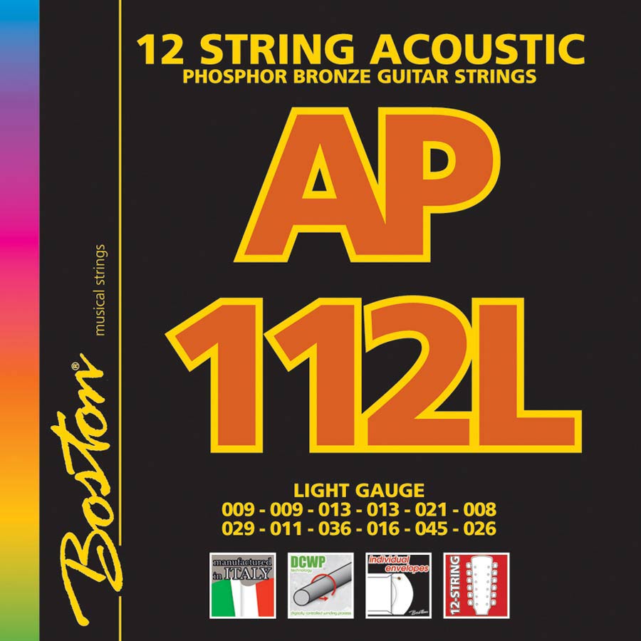 Boston AP-112-L Muta di corde per chitarra acustica 12 corde, 009-045