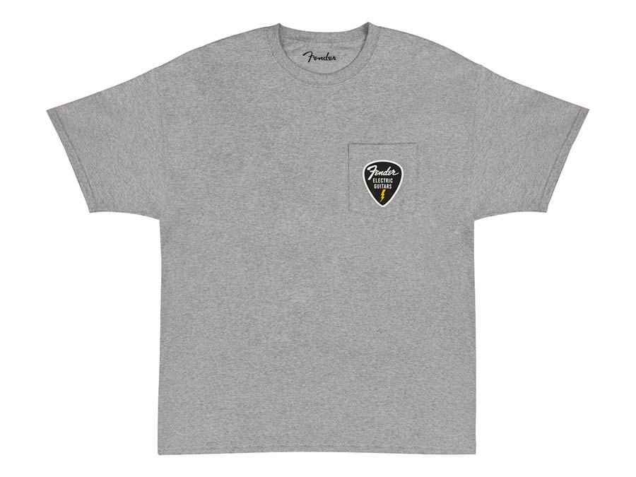 Fender 9192600506 pick patch pocket t-shirt, athletic grey, L